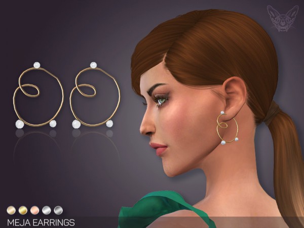  The Sims Resource: Meja Earrings by feyona
