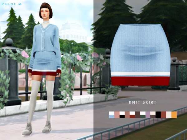  The Sims Resource: Knit Skirt by ChloeMMM