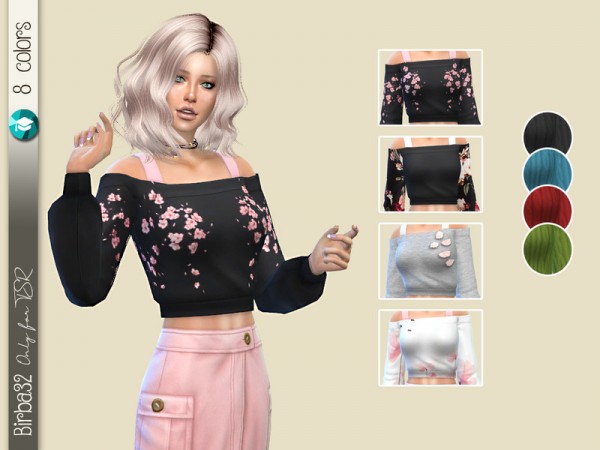  The Sims Resource: Floral wool sweater by Birba32