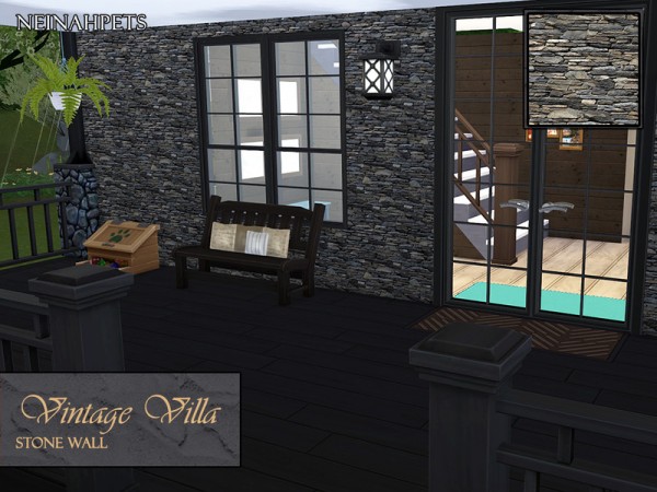  The Sims Resource: Vintage Villa Stone Wall by neinahpets