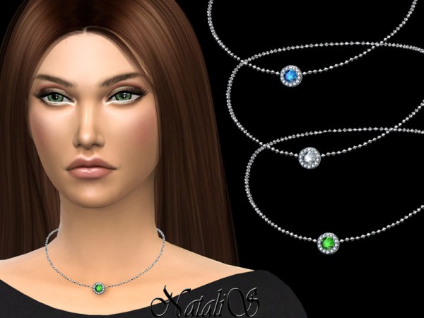  The Sims Resource: Diamond halo necklace by NataliS