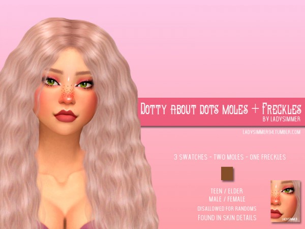  The Sims Resource: Dotty About Dots Moles and Freckles by LadySimmer94