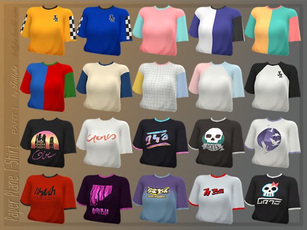  The Sims Resource: Paper Plane T Shirt (Part 1) by Trillyke