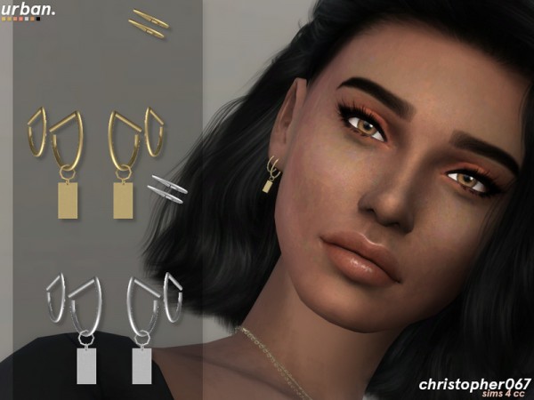  The Sims Resource: Urban Earrings by Christopher067