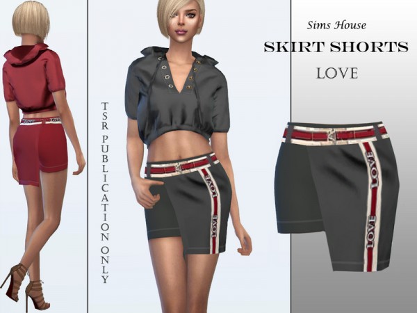  The Sims Resource: Skirt shorts Love by Sims House