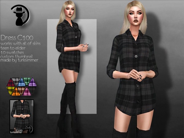The Sims Resource: Dress C100 by turksimmer • Sims 4 Downloads