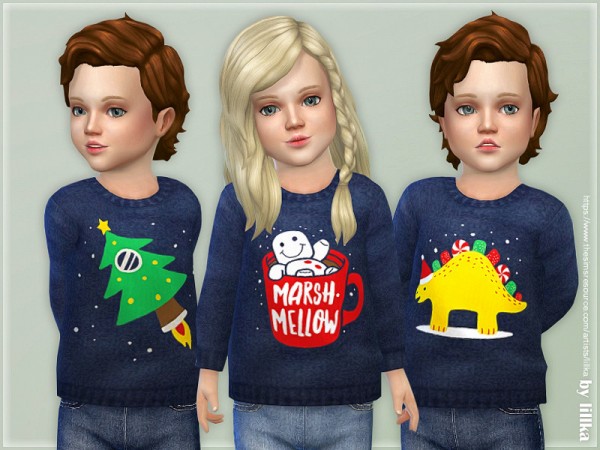  The Sims Resource: Cozy Winter Sweater 05 by lillka