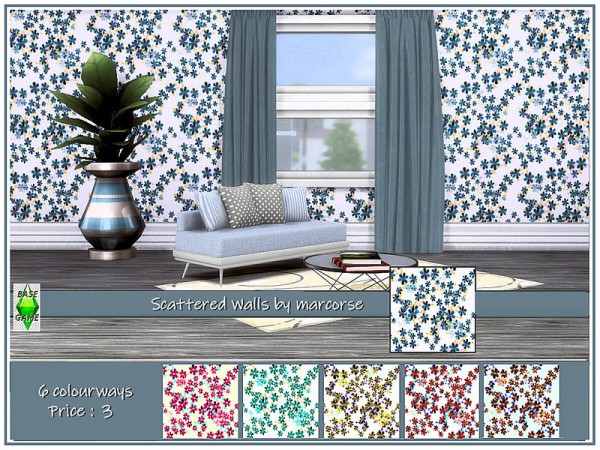  The Sims Resource: Scattered Stars Walls by marcorse