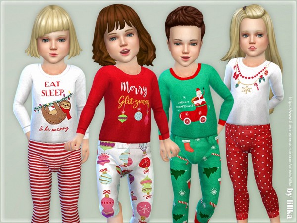  The Sims Resource: Christmas Pajama for Toddler by lillka