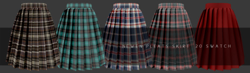 Newen: Overfit Turtleneck Sweter, Pleats Skirt and Plaid Ruffle Dress