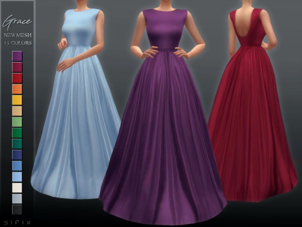  The Sims Resource: Grace Gown by Sifix