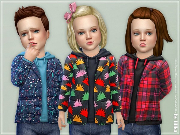 The Sims Resource: Printed Toddler Jacket 02 by lillka • Sims 4 Downloads