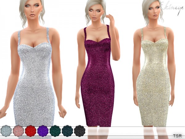  The Sims Resource: Sequin Knit Dress by ekinege