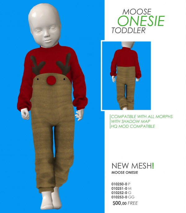 Red Head Sims: Moose onesie