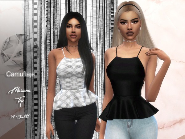  The Sims Resource: Mariana top by Camuflaje