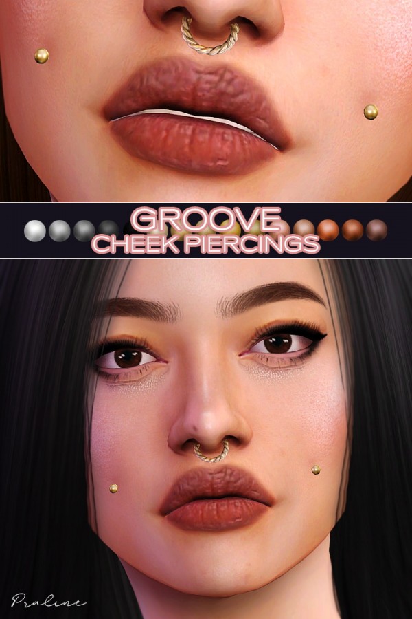 Praline Sims: Cheek piercing