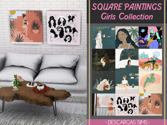  Descargas Sims: Square Paintings   Girls Collection