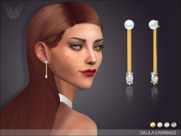  The Sims Resource: Dalila Earrings by feyona