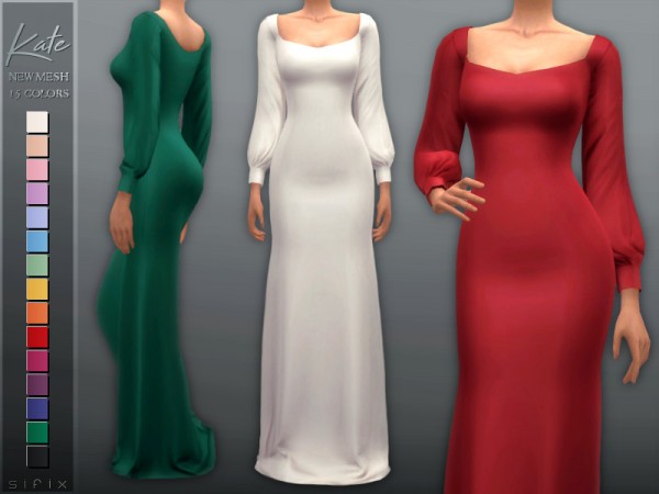  The Sims Resource: Kate Dress by Sifix