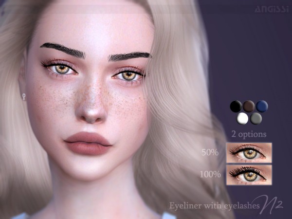  The Sims Resource: Eyeliner with eyelashes N2 by ANGISSI