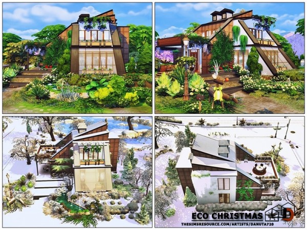  The Sims Resource: Eco Christmas House by Danuta720