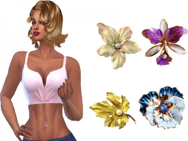  The Sims Resource: Flower belly tattoos by TrudieOpp