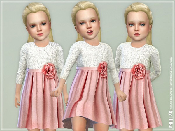  The Sims Resource: Charlotte Dress for Toddler by lillka