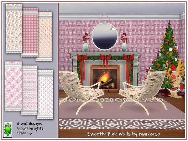  The Sims Resource: Sweetly Pink Walls by marcorse