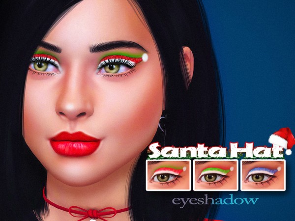  The Sims Resource: Santa Hat Eyeshadow by KatVerseCC