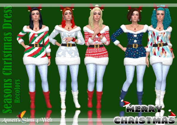  Annett`s Sims 4 Welt: Seasons Christmas Dress