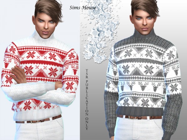  The Sims Resource: Sweater with a christmas pattern by Sims House