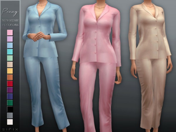  The Sims Resource: Penny Pajamas by Sifix