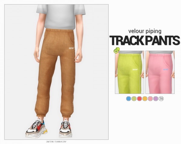  Casteru: Velour piping track pants