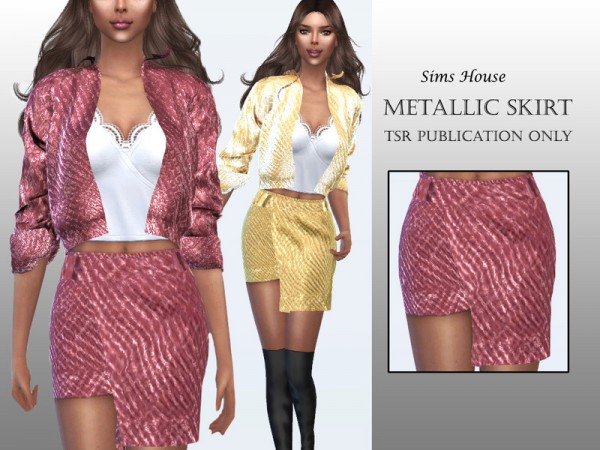  The Sims Resource: Metallic Skirt by Sims House