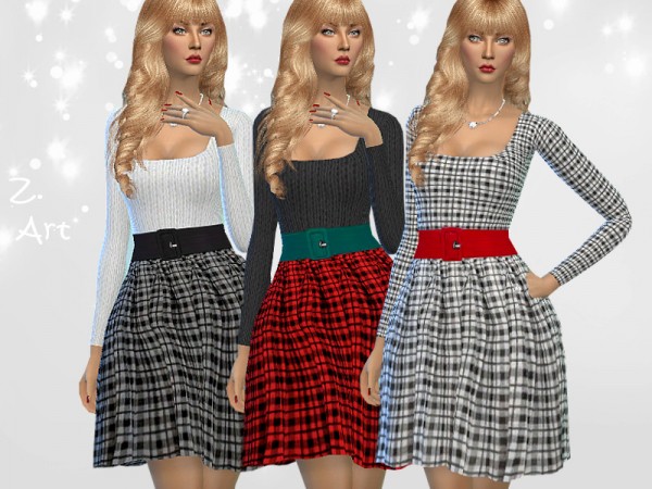  The Sims Resource: Winter CollectZ.19 Dress by Zuckerschnute20