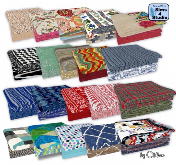  All4Sims: Folded Blankets 4 by Oldbox