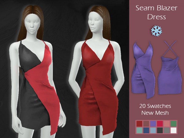  The Sims Resource: Seam Blazer Dress by Lisaminicatsims
