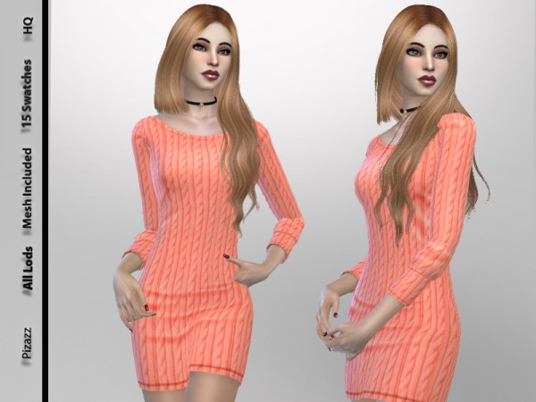  The Sims Resource: Sweater Dress by pizazz