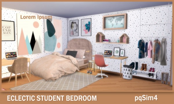  PQSims4: Eclectic Student Bedroom