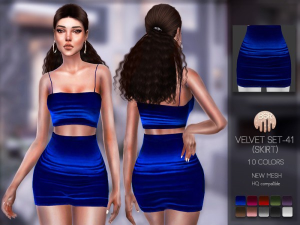  The Sims Resource: Velvet Set 41 Skirt BD163 by busra tr