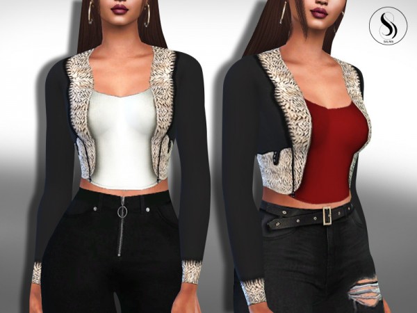  The Sims Resource: Fit Blazer Fur Jackets by Saliwa