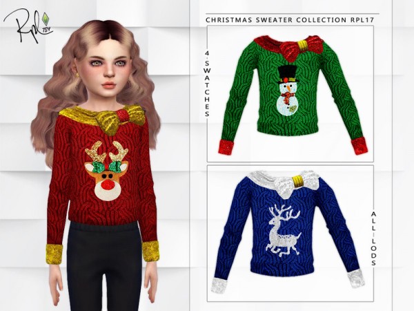  The Sims Resource: Christmas Sweater Collection RPL17 by RobertaPLobo