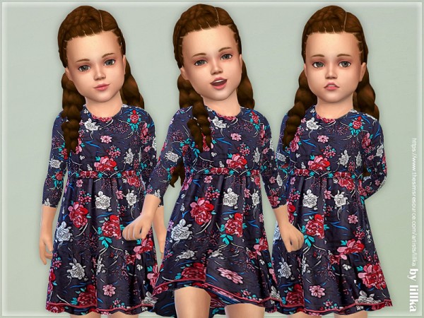  The Sims Resource: Floral Tiered Dress for Toddler by lillka