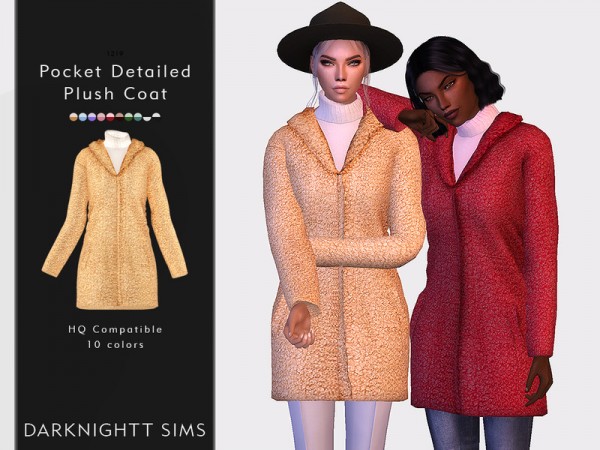  The Sims Resource: Pocket Detailed Plush Coat Top by DarkNighTt