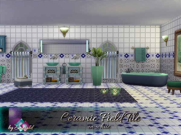  The Sims Resource: Ceramic Field Tile in white by emerald