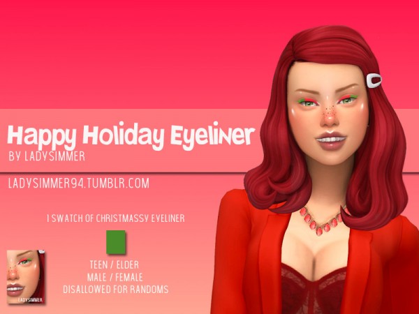 The Sims Resource: Happy Holiday Eyeliner by LadySimmer94