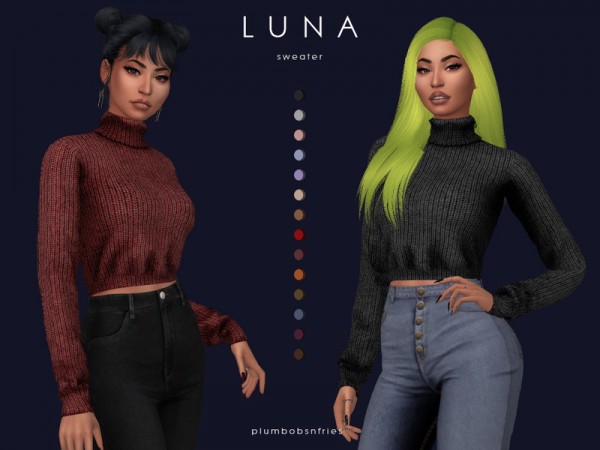  The Sims Resource: Luna sweater by Plumbobs n Fries