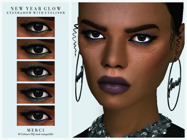  The Sims Resource: New Year Glow Eyeshadow with Eyeliner by Merci