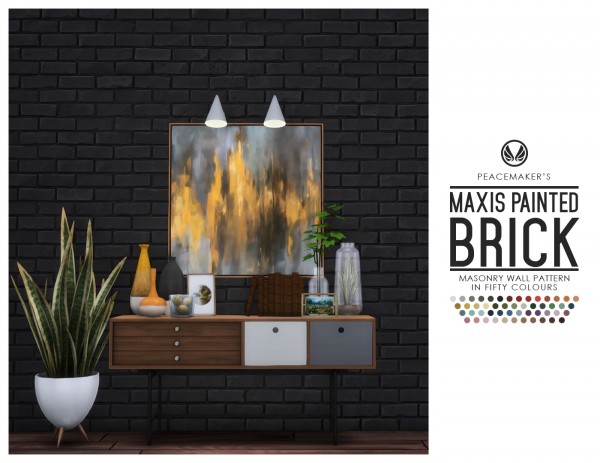  Simsational designs: Maxis Painted Brick   Basegame Wall in Fifty Colours