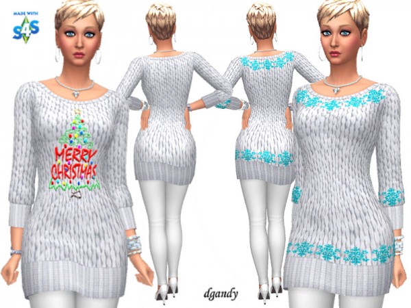  The Sims Resource: Holiday Dress 20191212 by dgandy